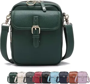 Collaboraten1 Crossbody Leather Bag, with Built in Wallet, Anti-Theft Retro Design