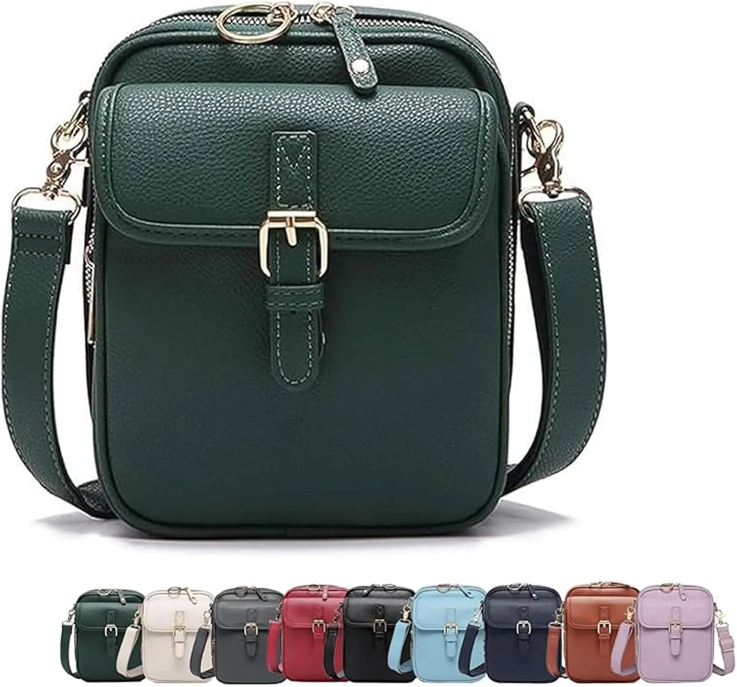 Collaboraten1 Crossbody Leather Bag, with Built in Wallet, Anti-Theft Retro Design