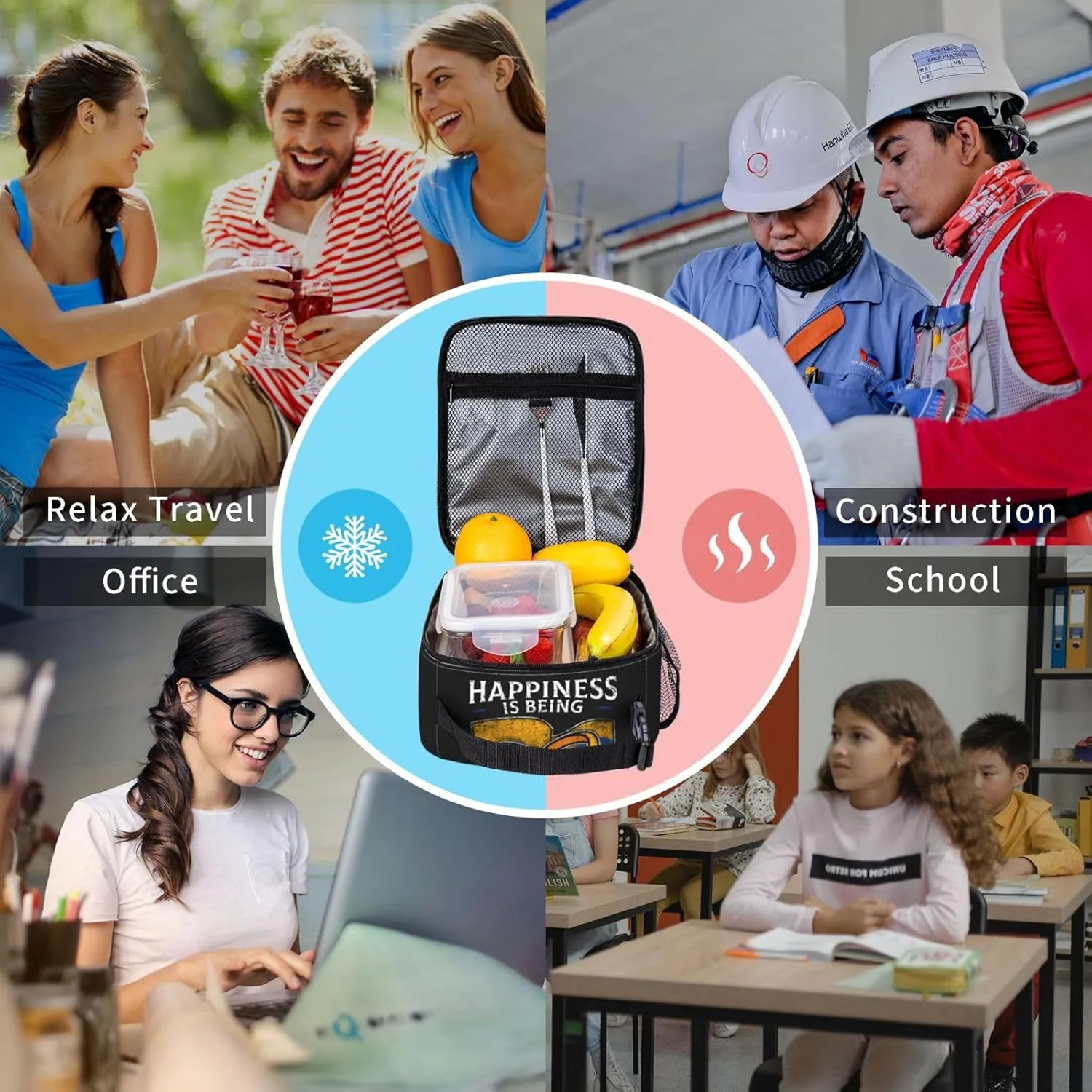 Colombia Marriage Colombian Married Flag Culture Lunch Bag Insulated Lunch Box Reusable Tote Bags For Work Picnic Office Travel