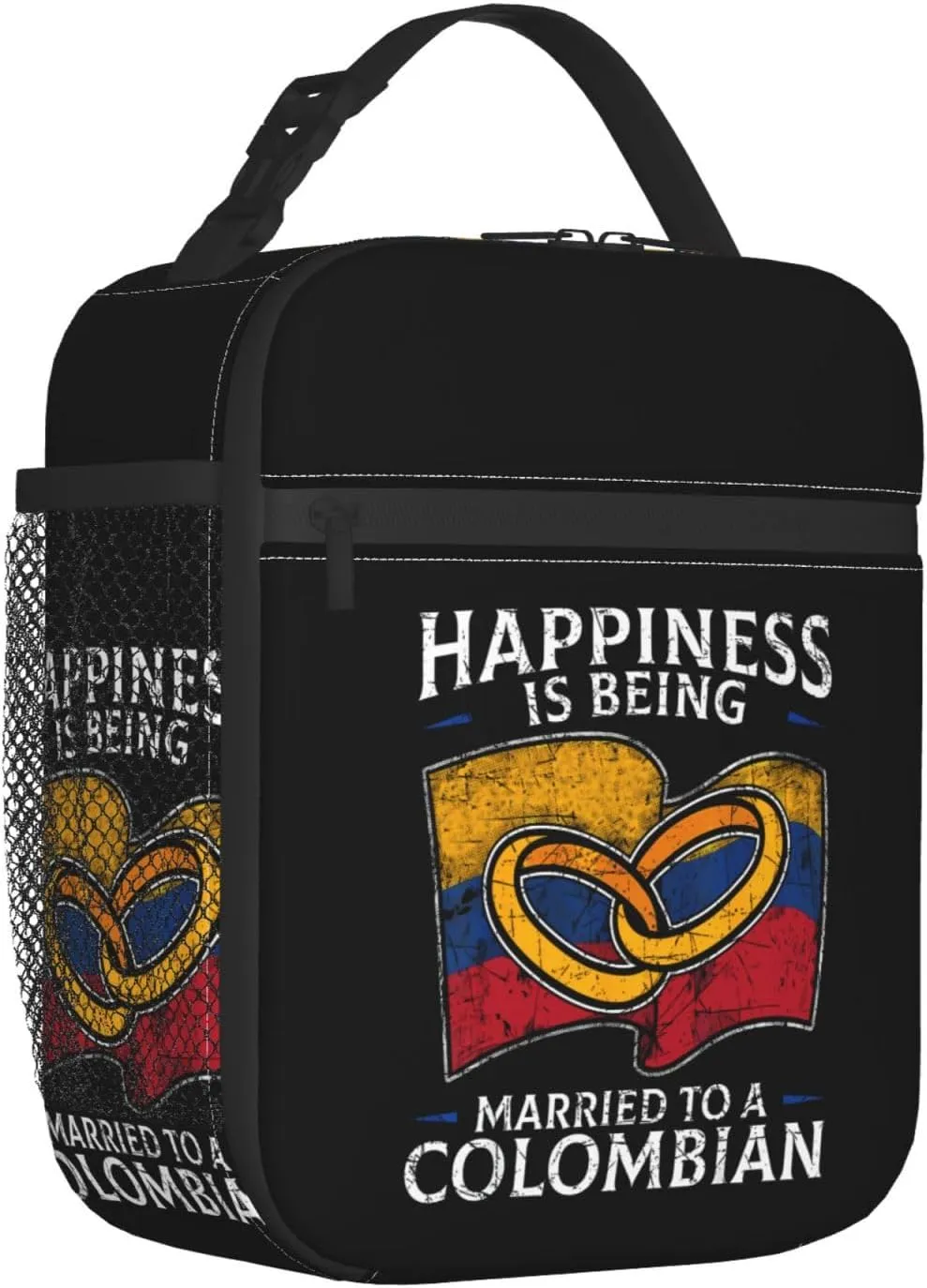 Colombia Marriage Colombian Married Flag Culture Lunch Bag Insulated Lunch Box Reusable Tote Bags For Work Picnic Office Travel