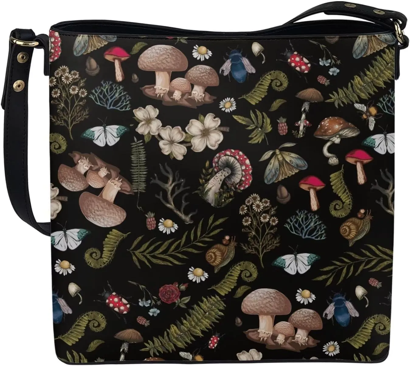 Coloranimal Women Cuties French Bulldog Leather Handbag Reusable Tote Bag