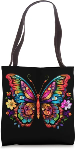 Colorful Cute Butterfly Mandala Butterflies Swarm Tote Bag