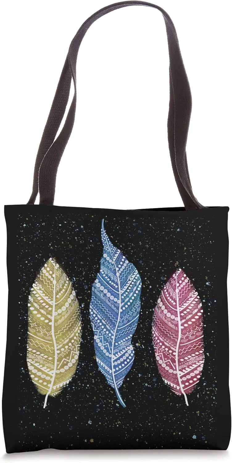 Colorful Feathers Tote Bag