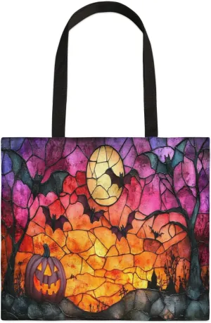 Colorful Ghosts in the Halloween Forest Canvas Tote Bag for Women Men Stylish Tote Handbag Shoulder