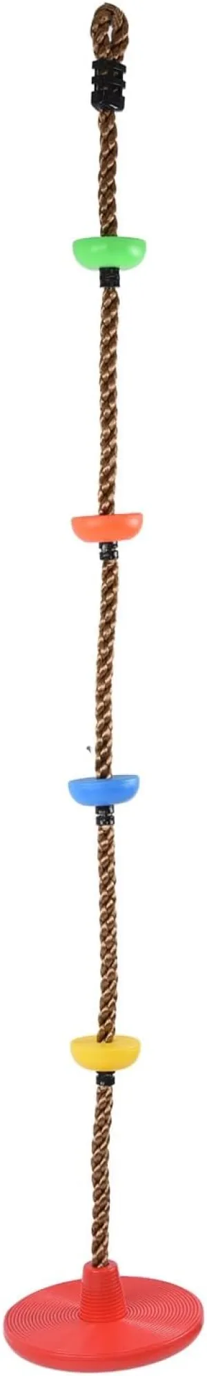 Colorful High Strength Disc Swing Seat with Climbing Rope for Kids Indoors Outdoors