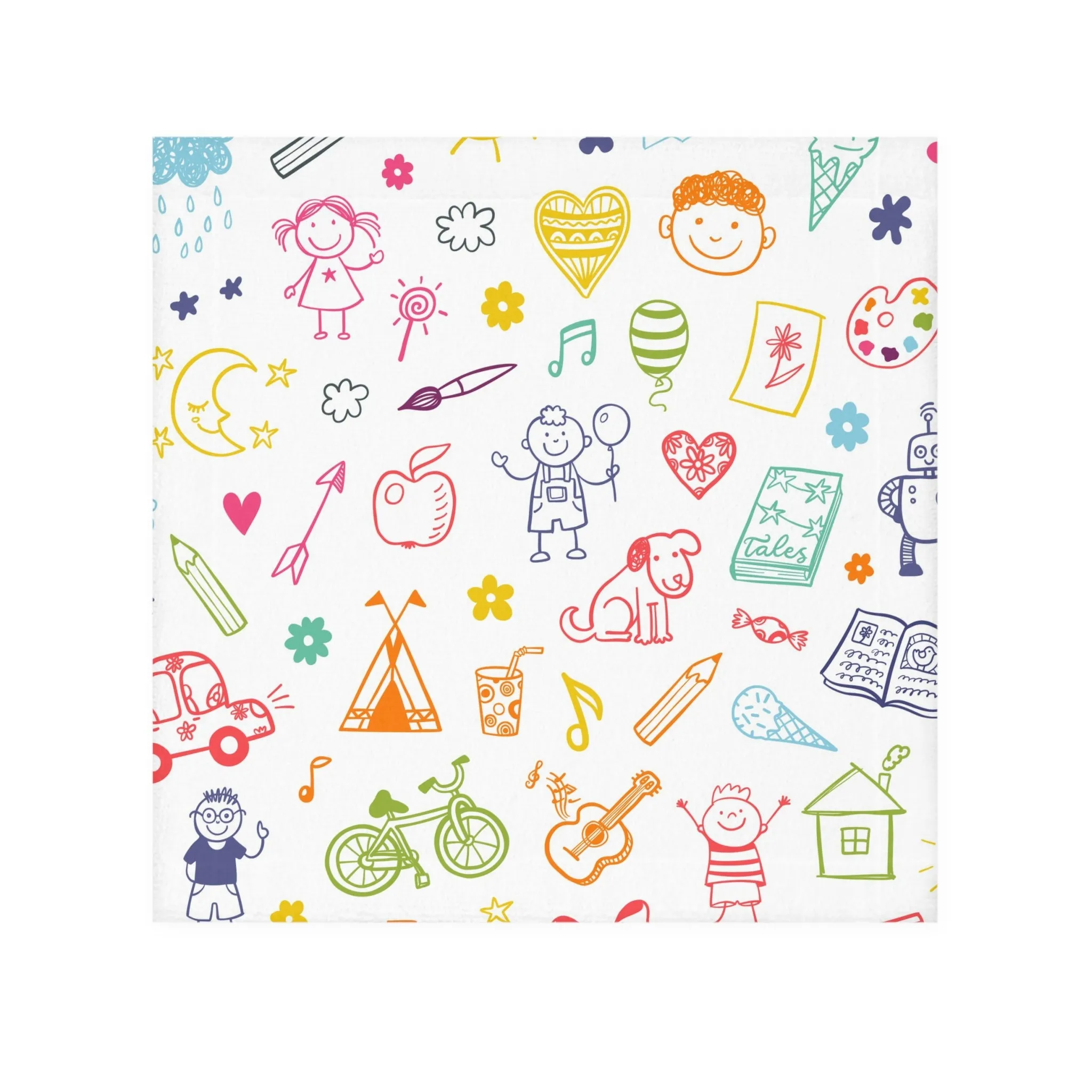 Colorful Kids Face Towel, Fun Bath Towel for Children, Toddler Washcloth,