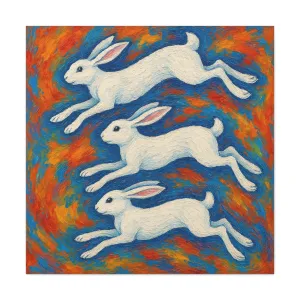 Colorful Rabbit Art Canvas - Stretched Wall Decor, Gifts for friends, Gifts for love ones, Home decoration, Office decoration