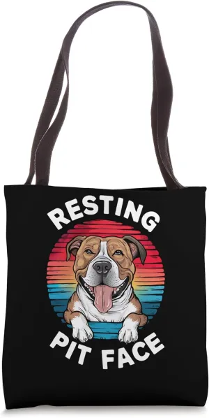Colorful Retro-Style Bulldog Graphic Tote Bag