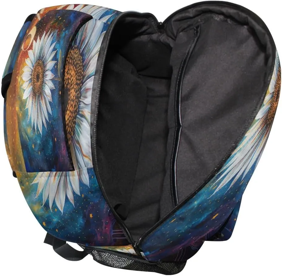 Colorful Sky Night Sunflower Backpack for Girls School Bags Bookbags for Teen Kids Travel Laptop Daypack Bag Laptop Backpacks