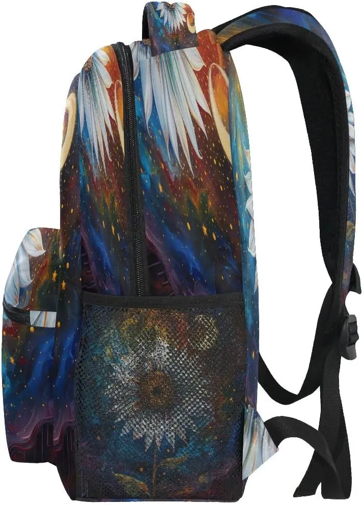 Colorful Sky Night Sunflower Backpack for Girls School Bags Bookbags for Teen Kids Travel Laptop Daypack Bag Laptop Backpacks