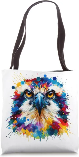 Colorful Splash Art Osprey Sea Hawk Ospreys Tote Bag