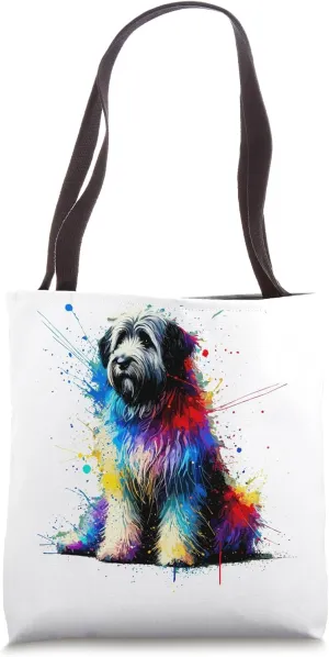 Colorful Splash Art Polish Lowland Sheepdog Tote Bag