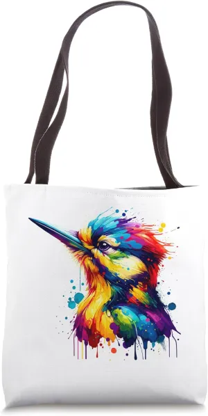 Colorful Splash Art Woodpecker Bird Woodpeckers Tote Bag