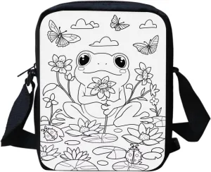 Coloring Crossbody Bag with 8 Markers Color Your Own Bag for Girls Boys Back to School Gifts for Kids