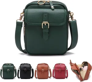 Comebybuy Purse Vintage Mini Messenger Bag, Double Layer Large Capacity Mini Messenger for Women