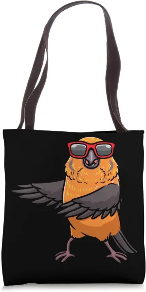 Common Crossbill Bird With Sunglasses Dancing Birding Birder Tote Bag