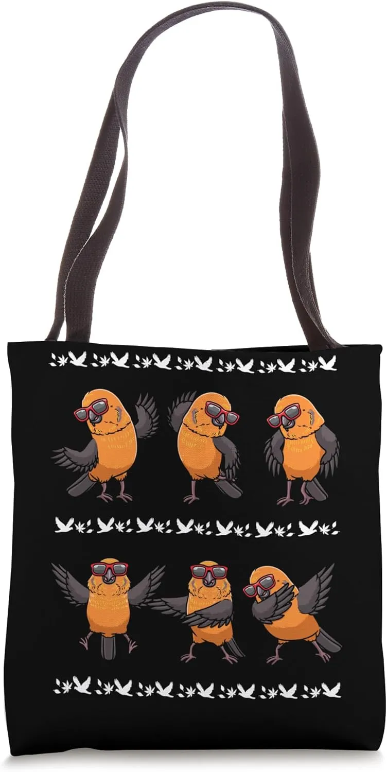 Common Crossbill Bird With Sunglasses Dancing Birding Birder Tote Bag