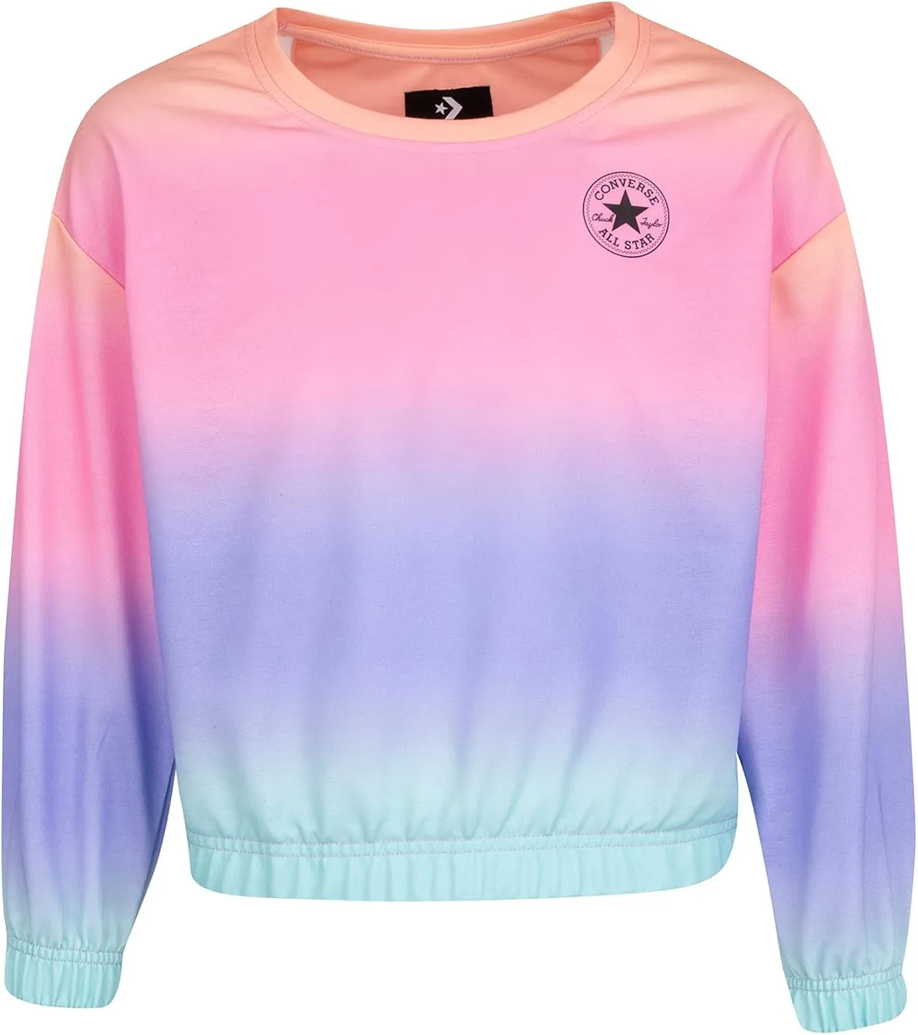 Converse Girl's Dropped Shoulder Hacci Crew (Big Kids)