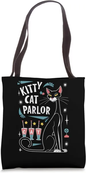Cool Mid-Century Modern Retro Kitty Cat Parlor Design Tote Bag