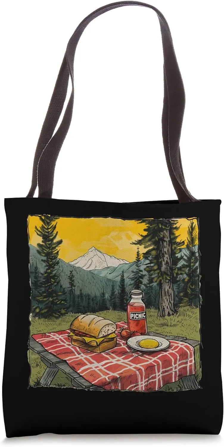 Cool Picnic in Forest for blanket and basket Fans Tote Bag