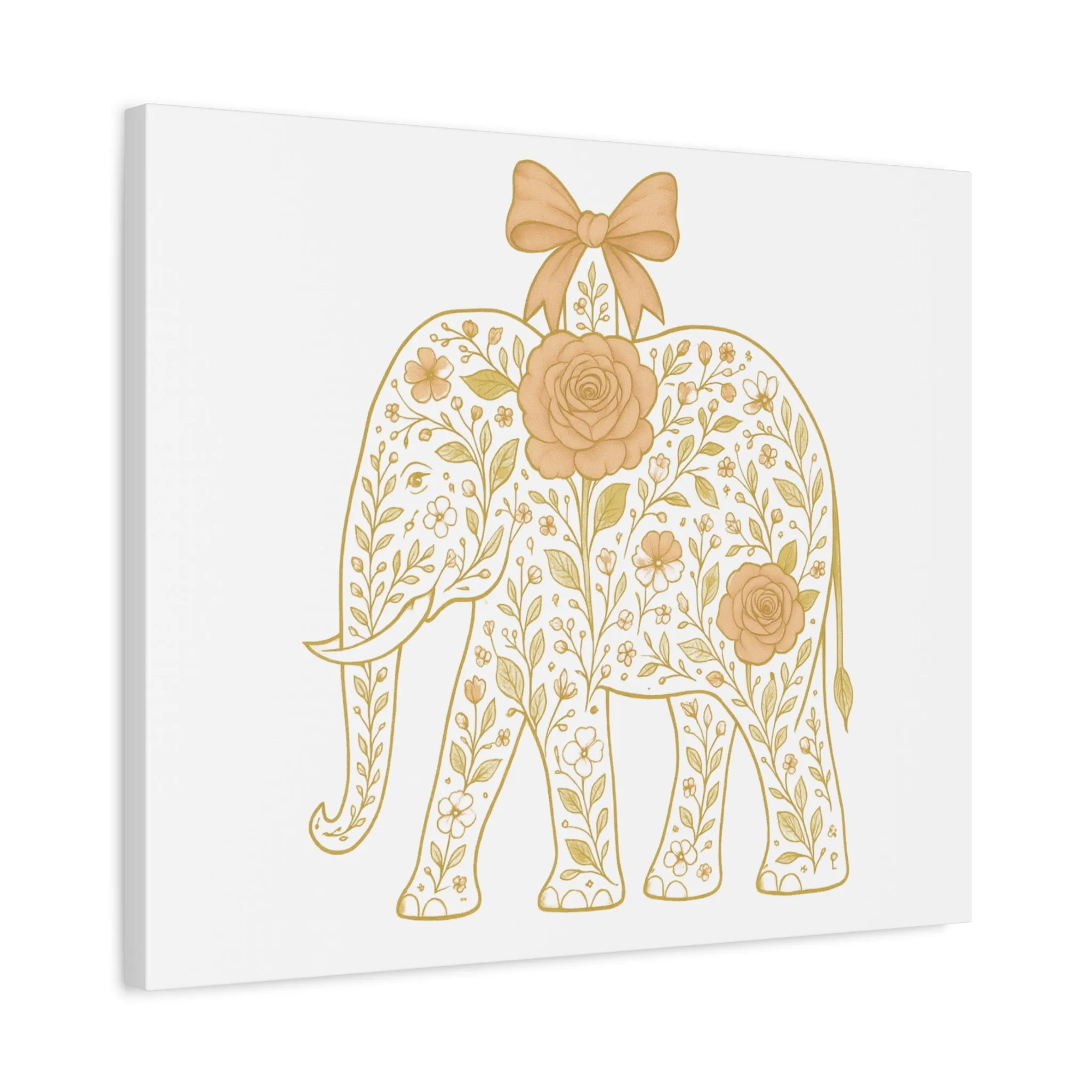Coquette Elephant Bow Canvas Wall Art