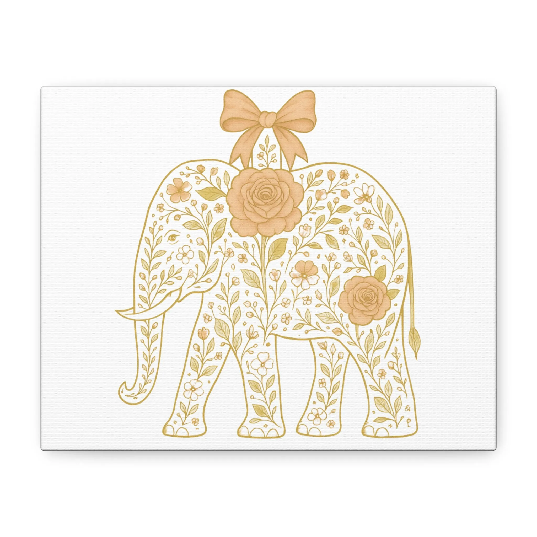 Coquette Elephant Bow Canvas Wall Art