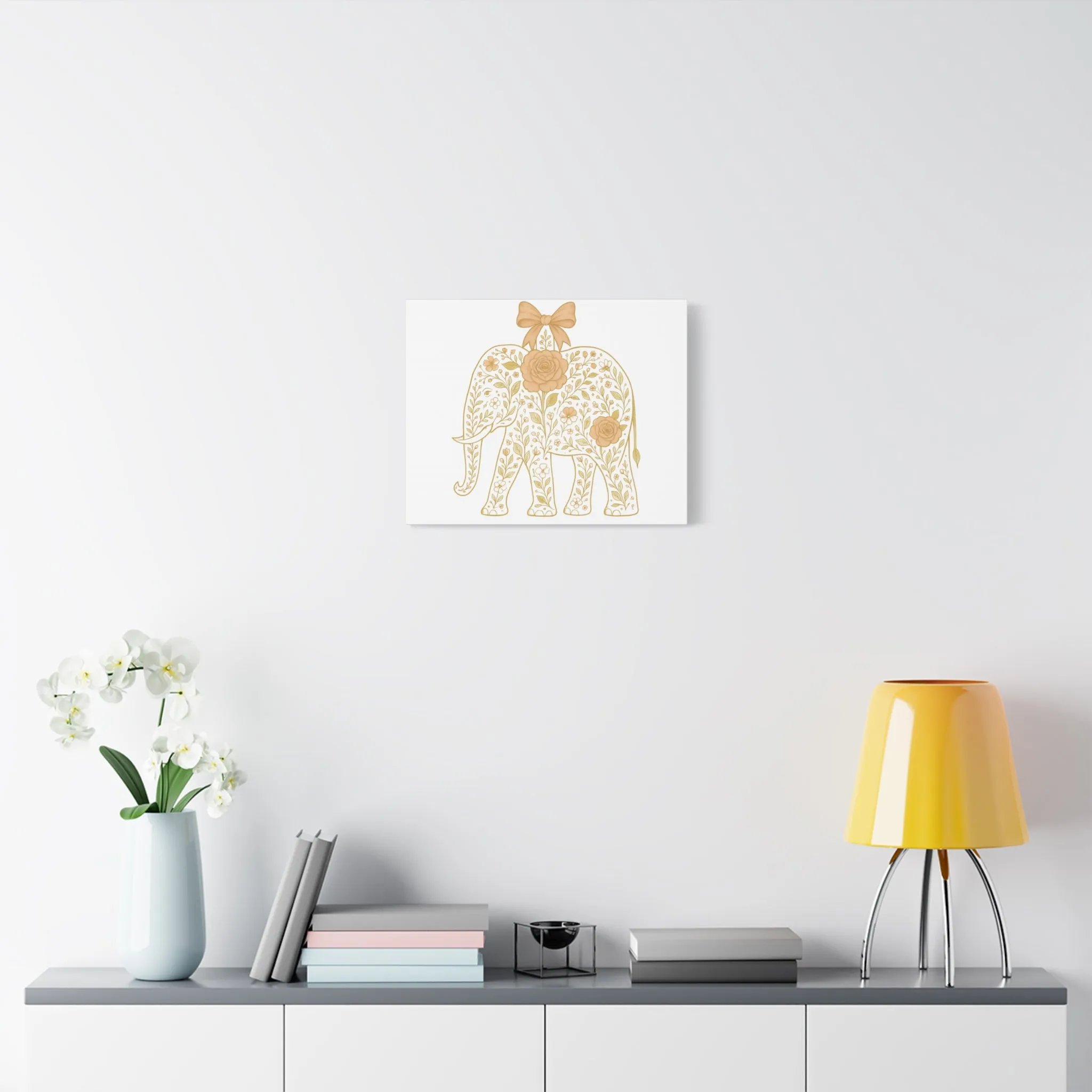 Coquette Elephant Bow Canvas Wall Art