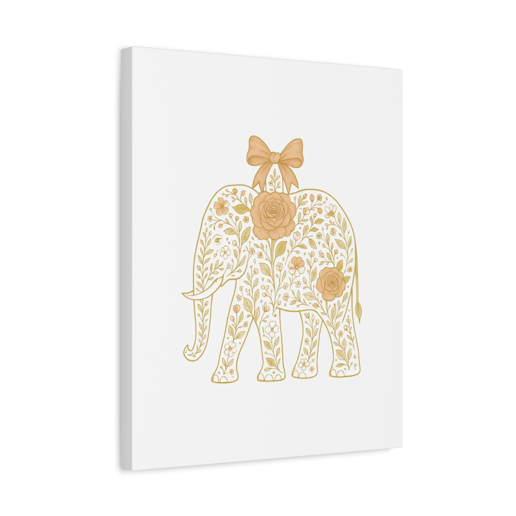 Coquette Elephant Bow Canvas Wall Art