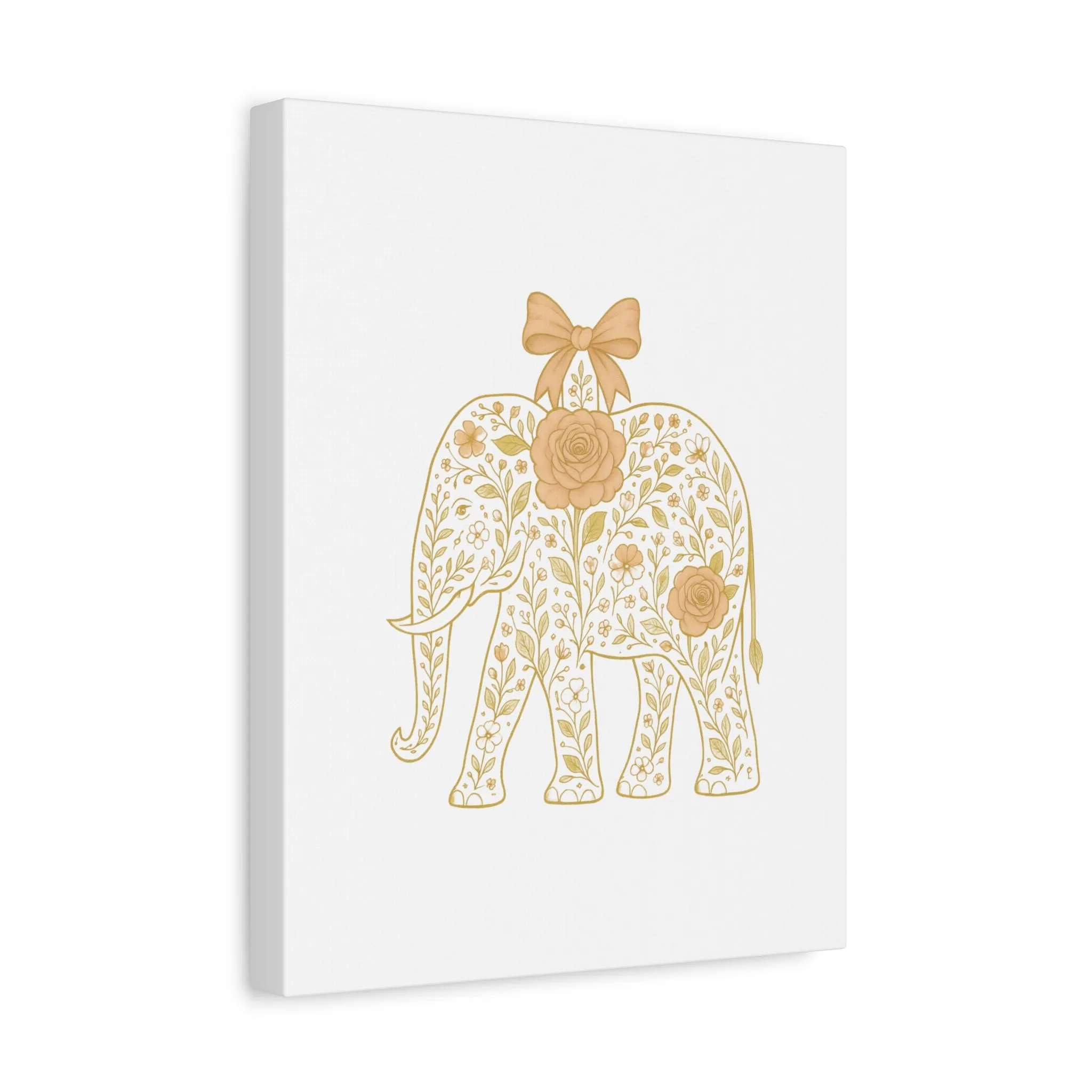 Coquette Elephant Bow Canvas Wall Art