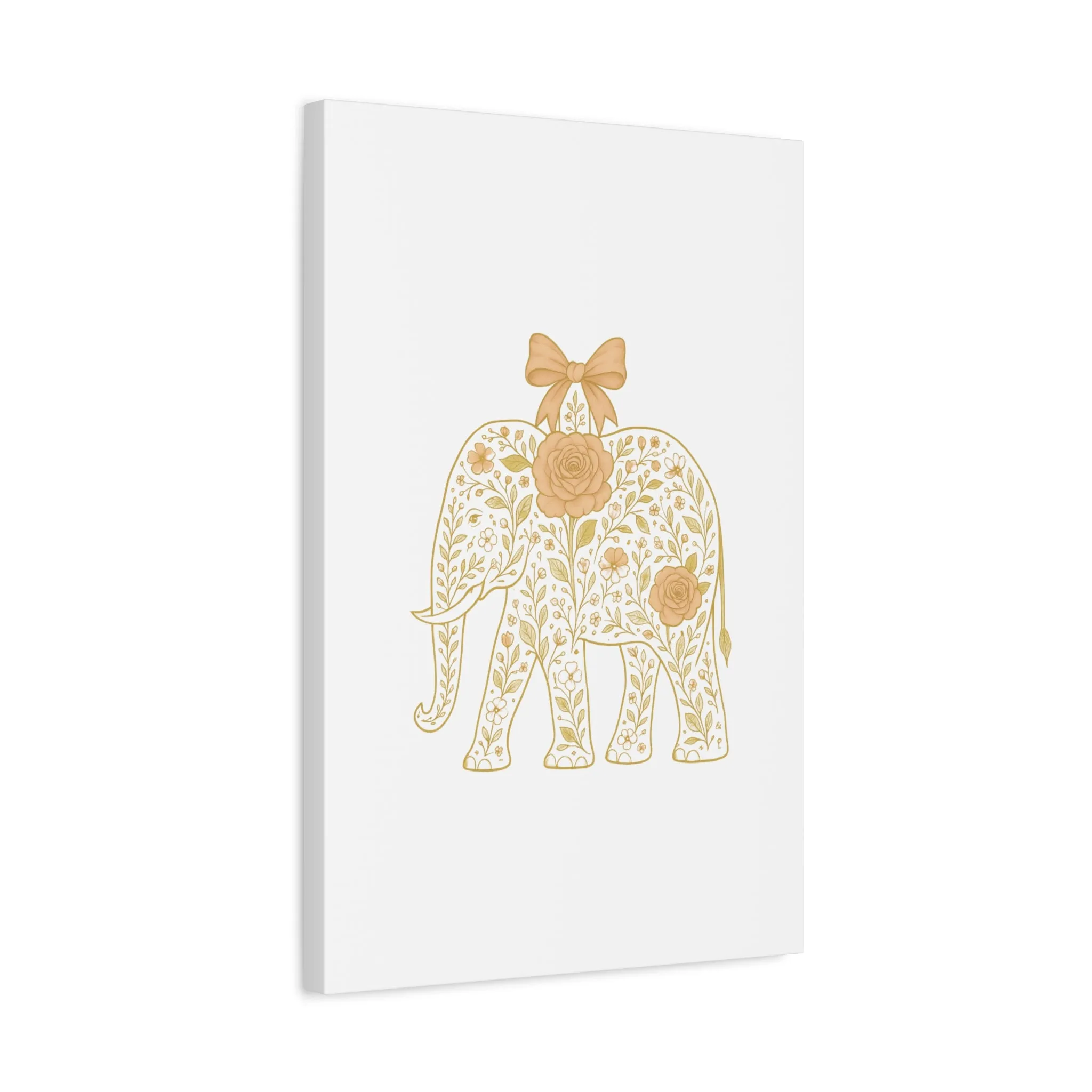 Coquette Elephant Bow Canvas Wall Art