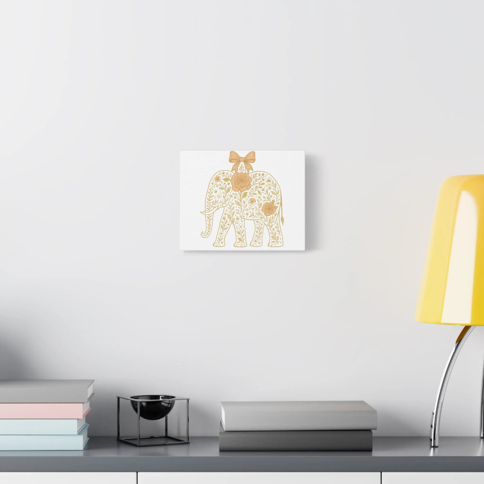 Coquette Elephant Bow Canvas Wall Art