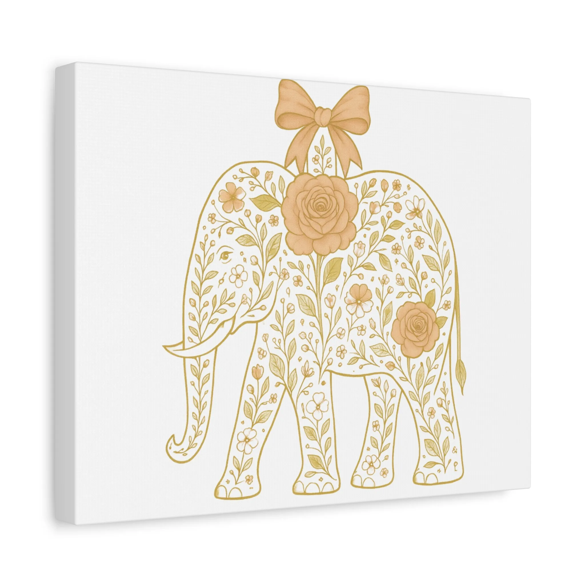 Coquette Elephant Bow Canvas Wall Art