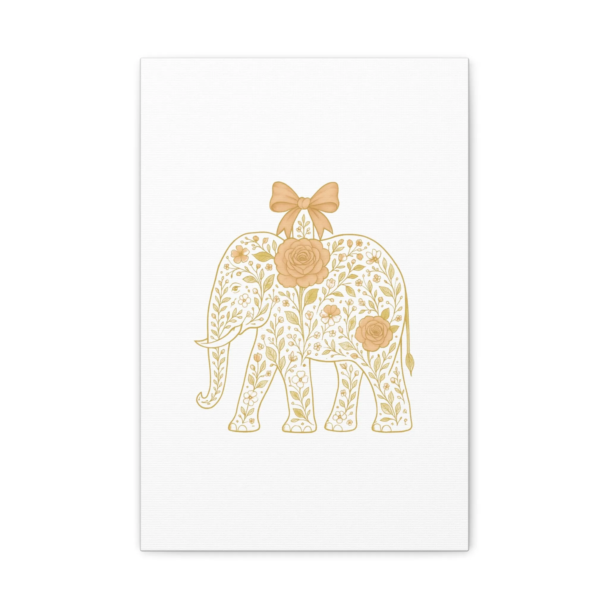 Coquette Elephant Bow Canvas Wall Art