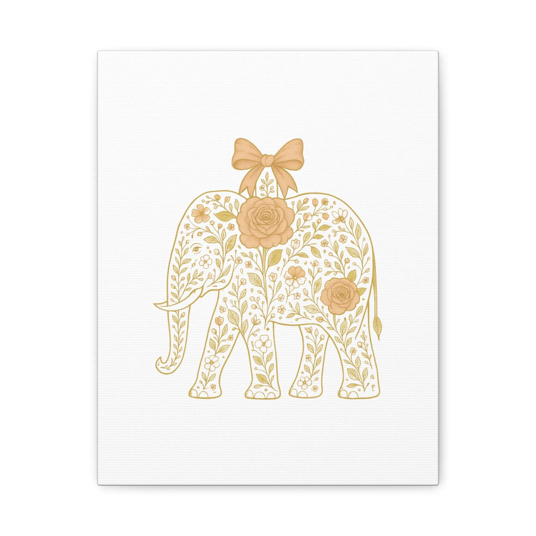 Coquette Elephant Bow Canvas Wall Art