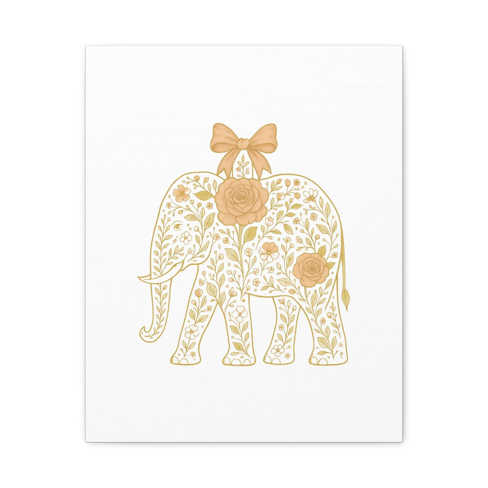 Coquette Elephant Bow Canvas Wall Art
