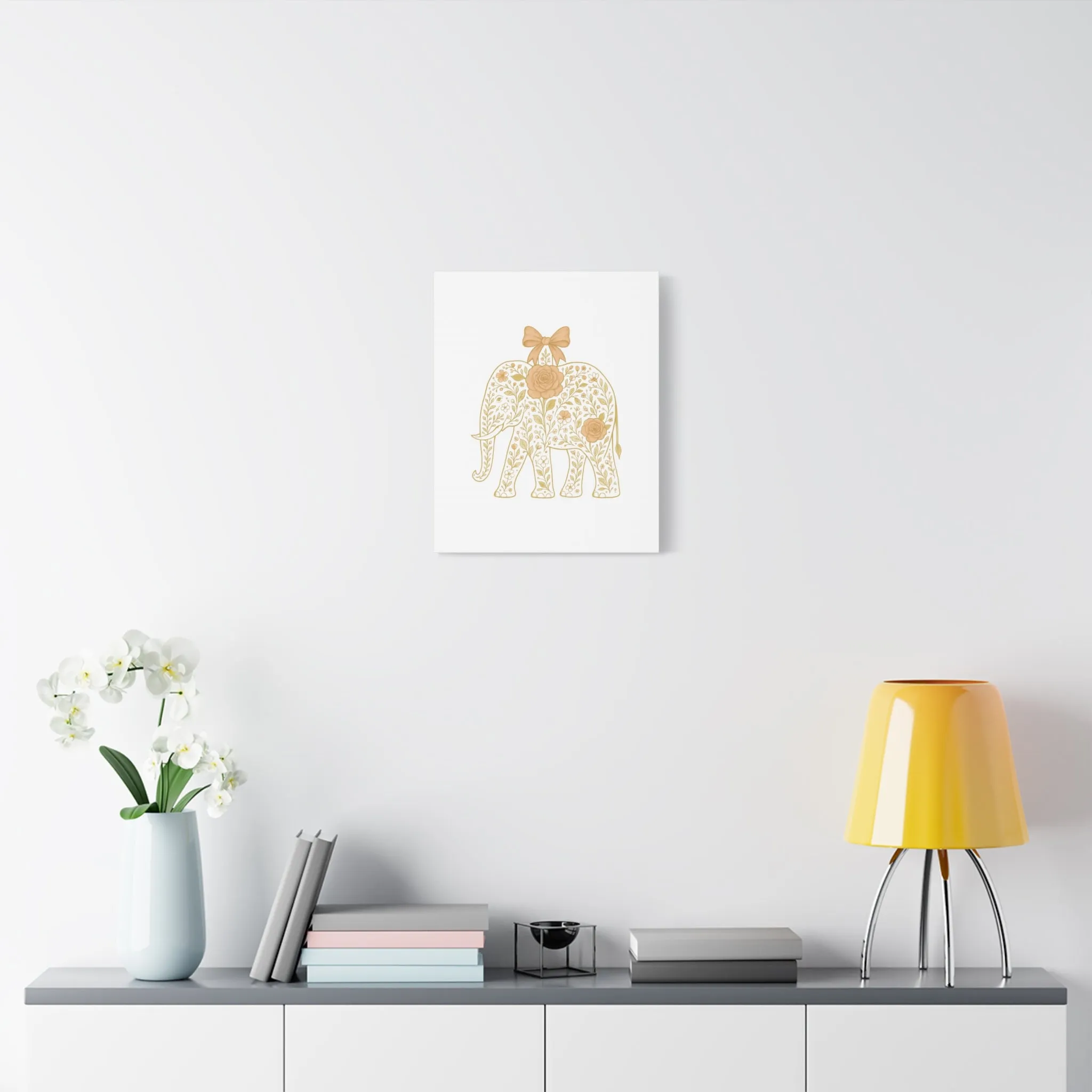Coquette Elephant Bow Canvas Wall Art