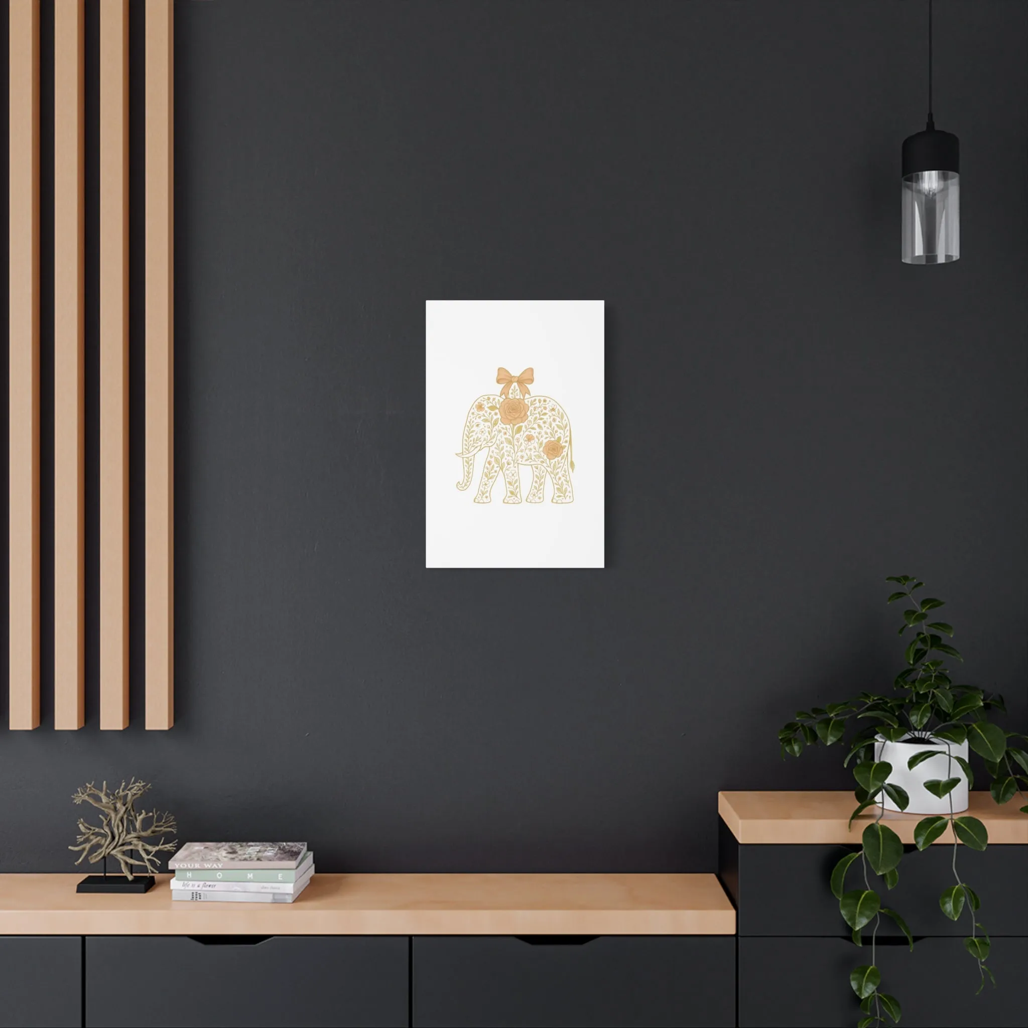 Coquette Elephant Bow Canvas Wall Art