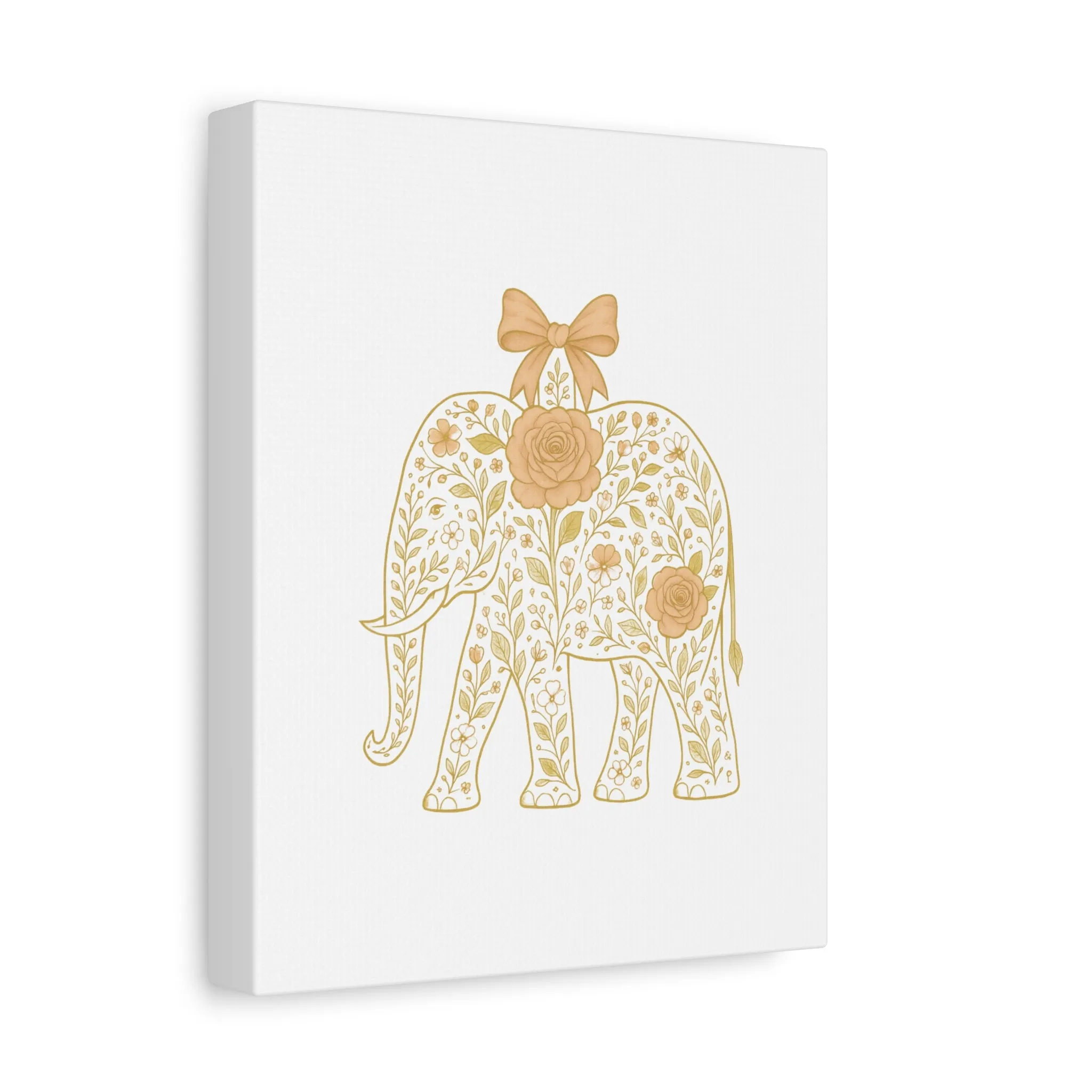 Coquette Elephant Bow Canvas Wall Art
