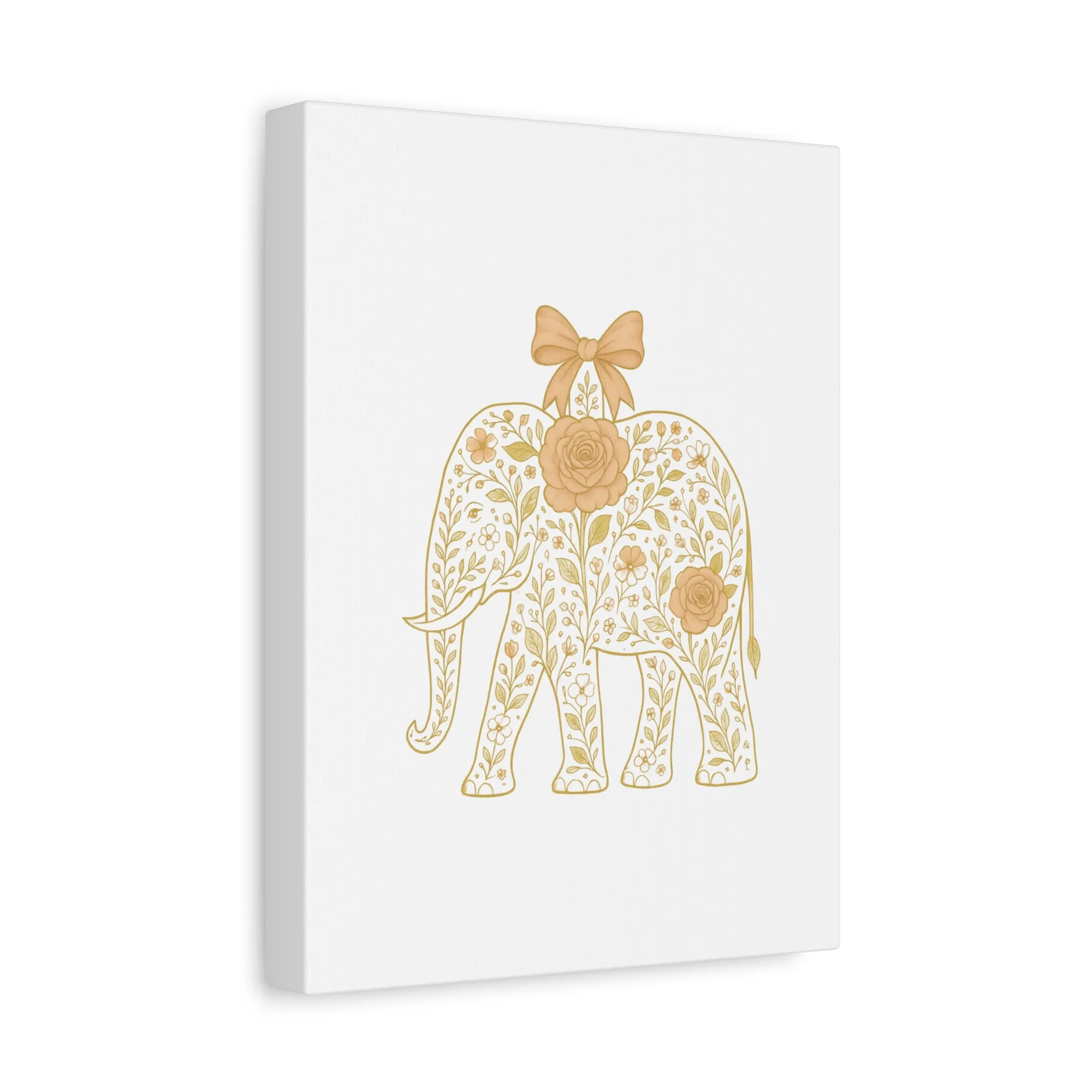 Coquette Elephant Bow Canvas Wall Art