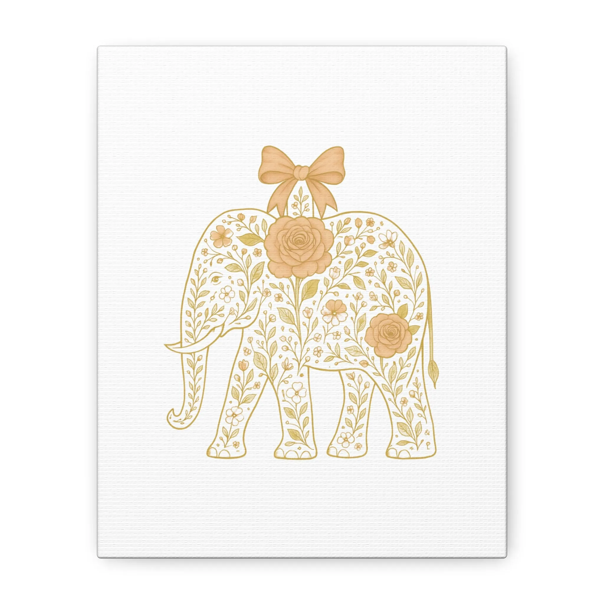 Coquette Elephant Bow Canvas Wall Art