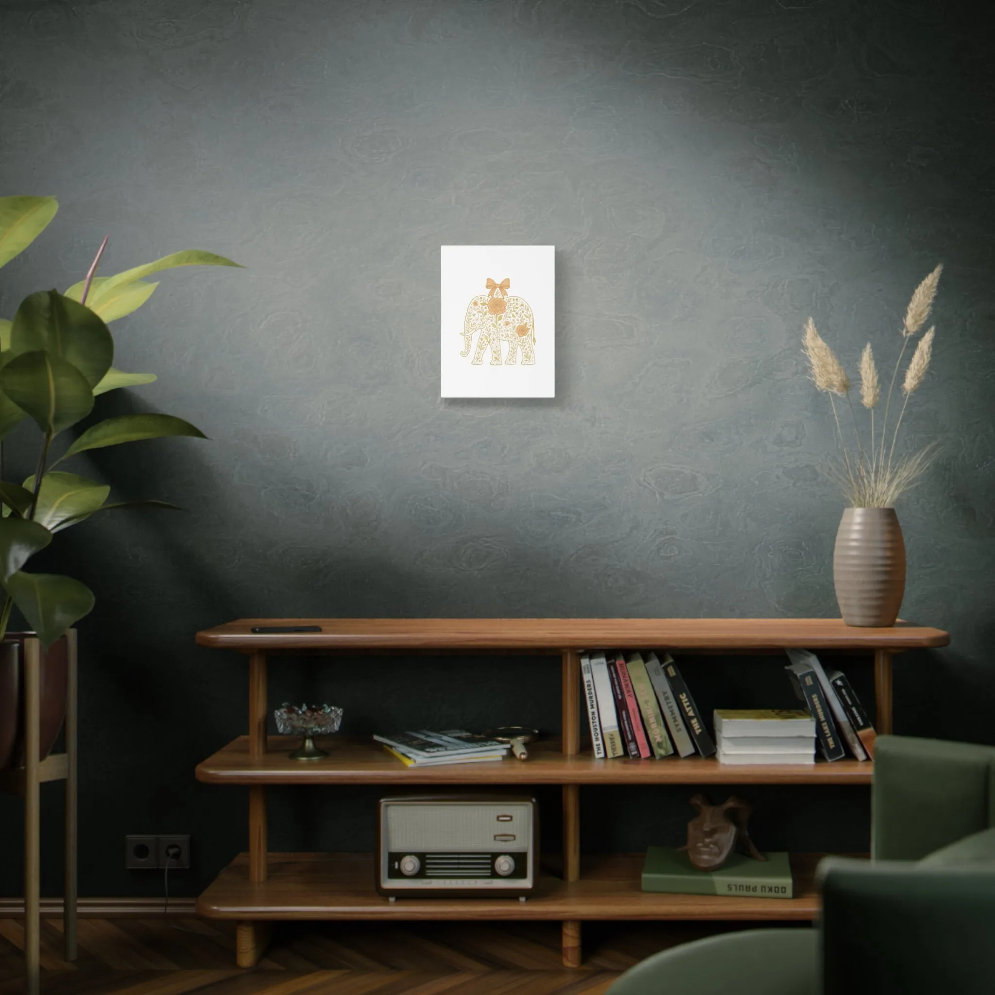 Coquette Elephant Bow Canvas Wall Art
