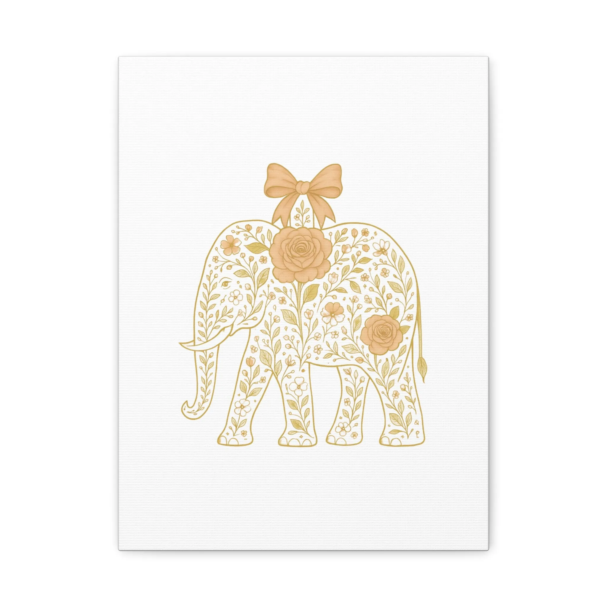 Coquette Elephant Bow Canvas Wall Art