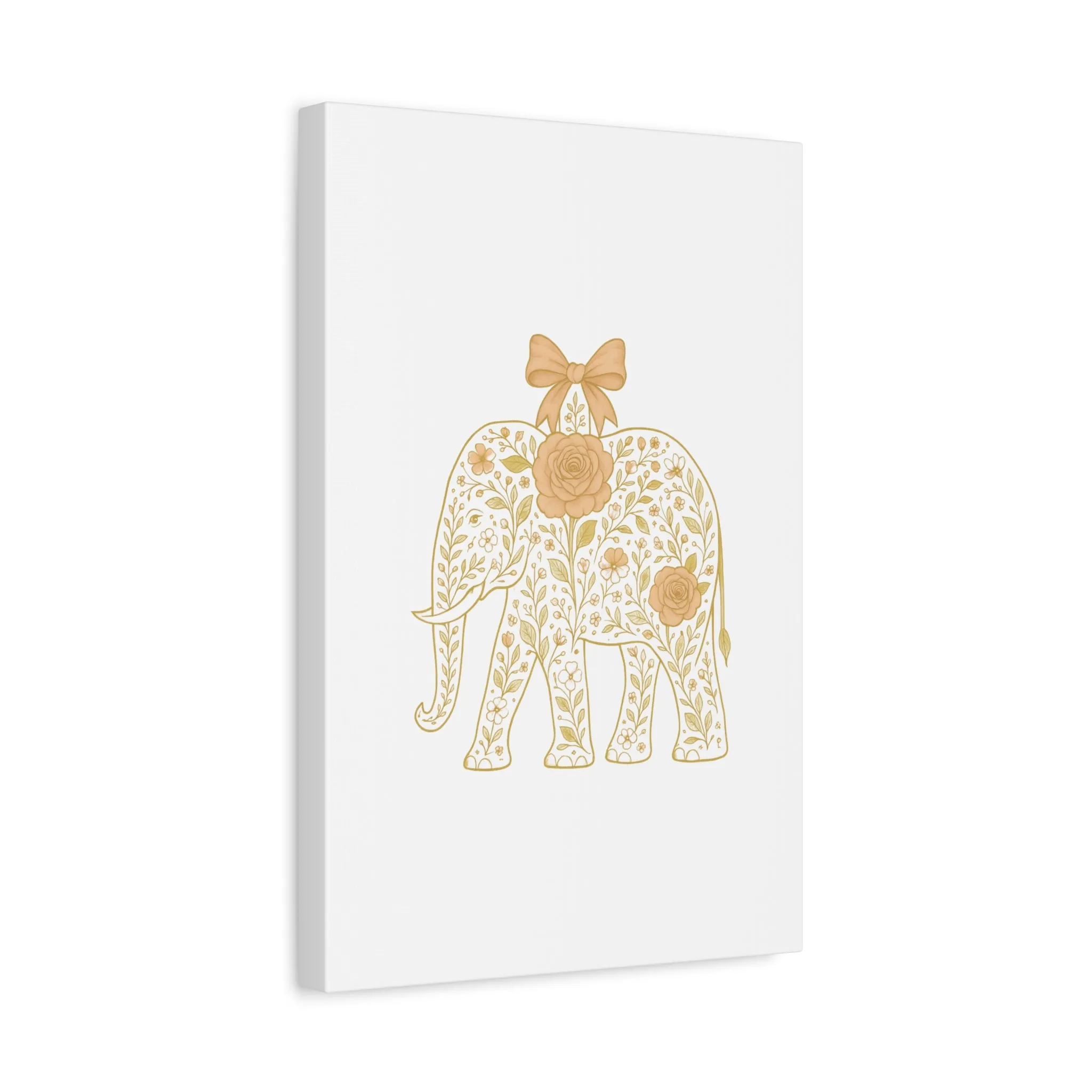 Coquette Elephant Bow Canvas Wall Art