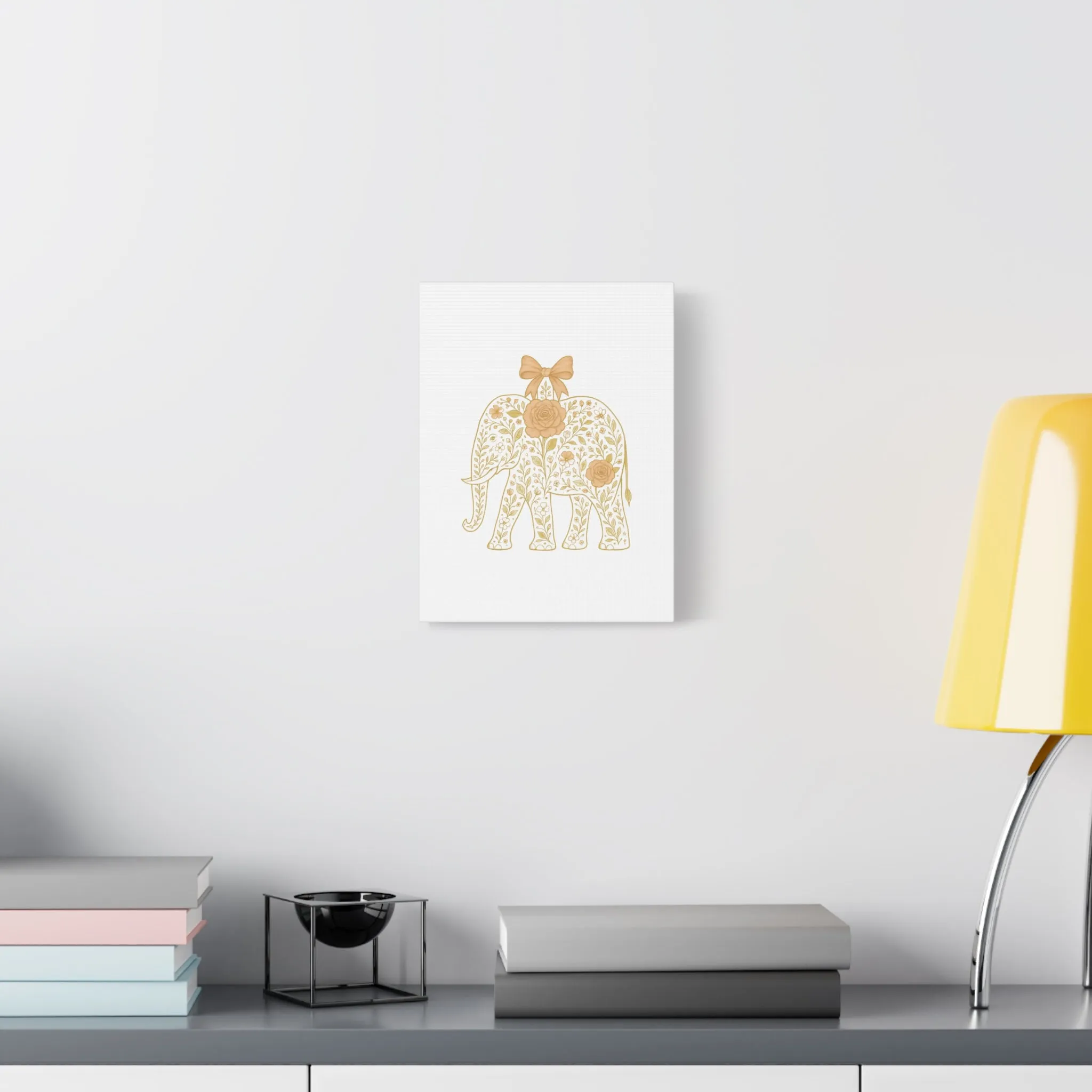 Coquette Elephant Bow Canvas Wall Art