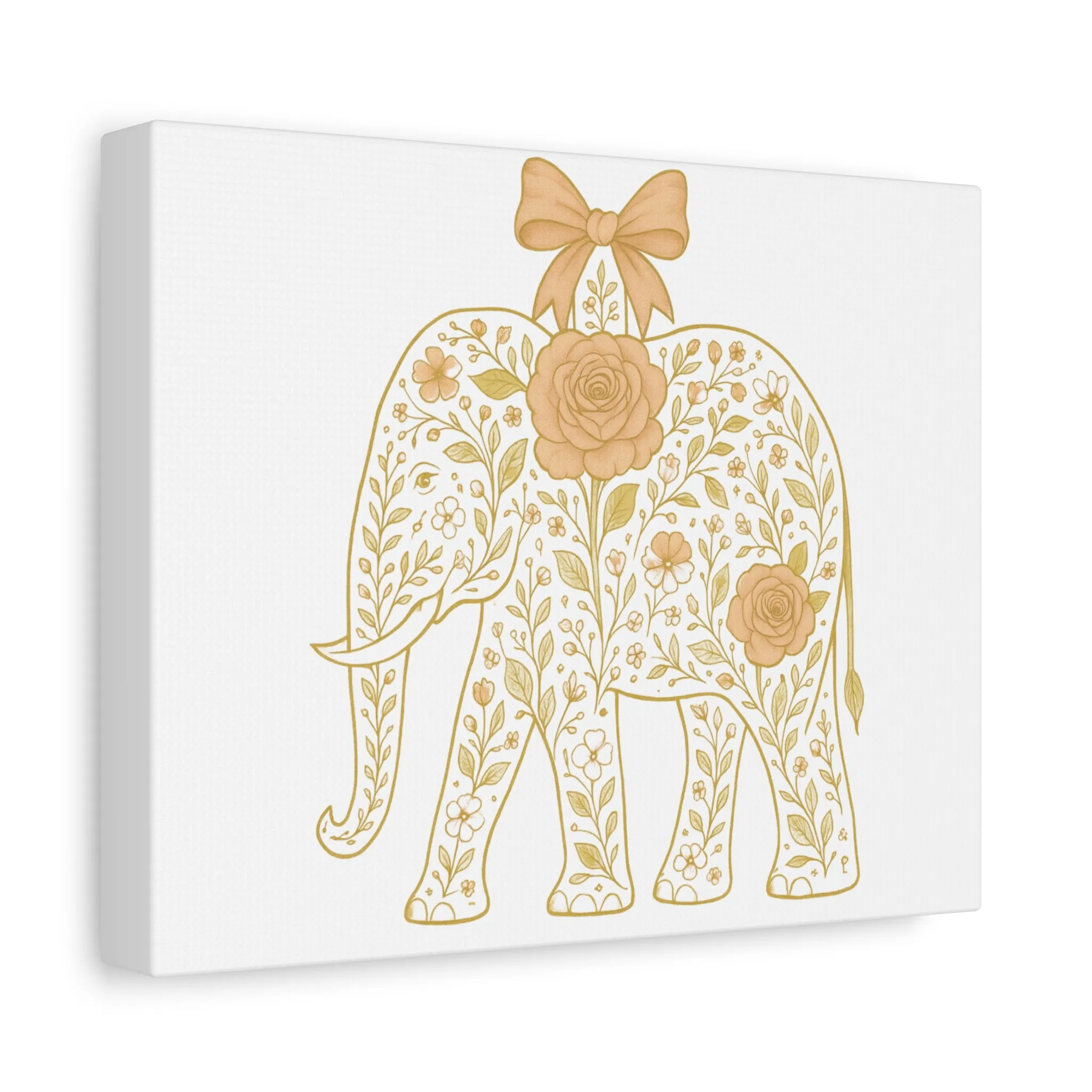 Coquette Elephant Bow Canvas Wall Art