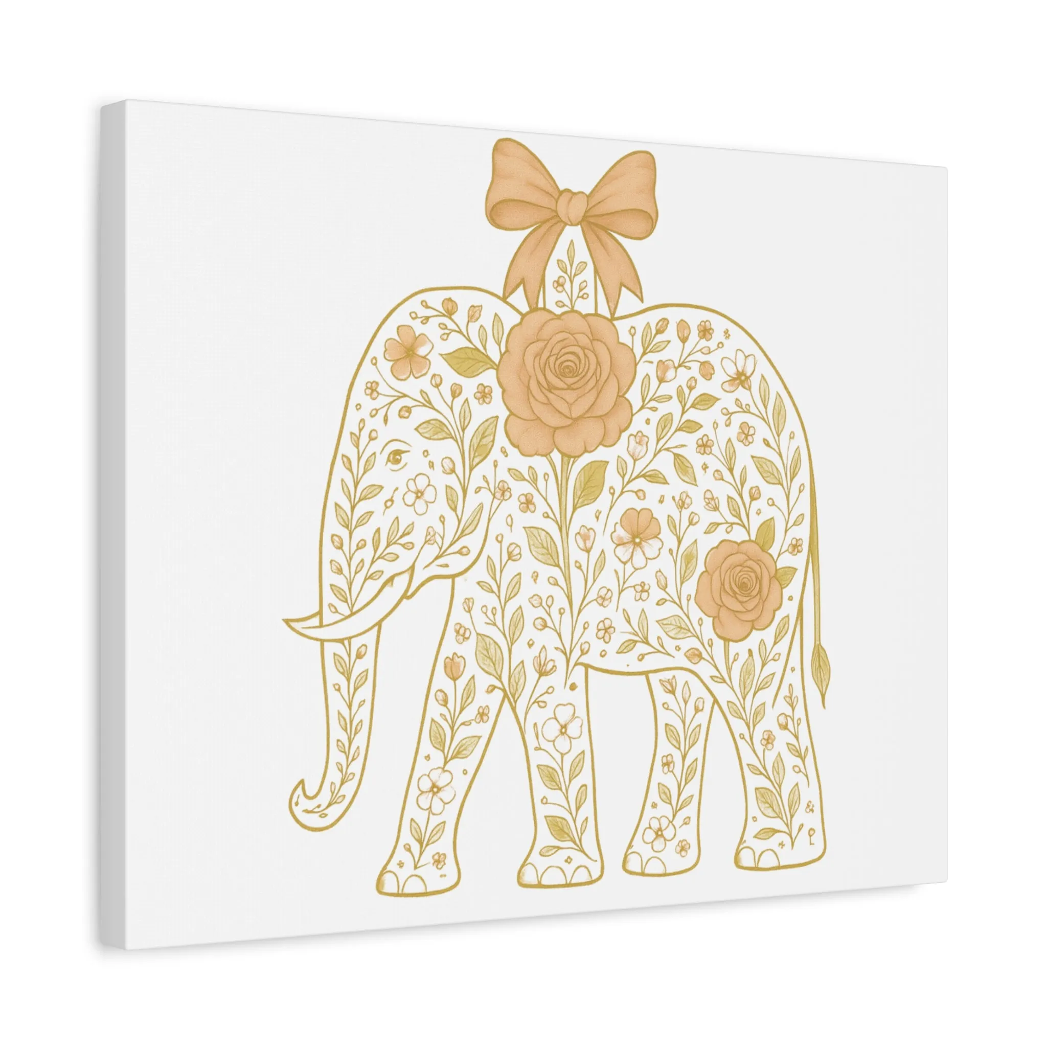 Coquette Elephant Bow Canvas Wall Art
