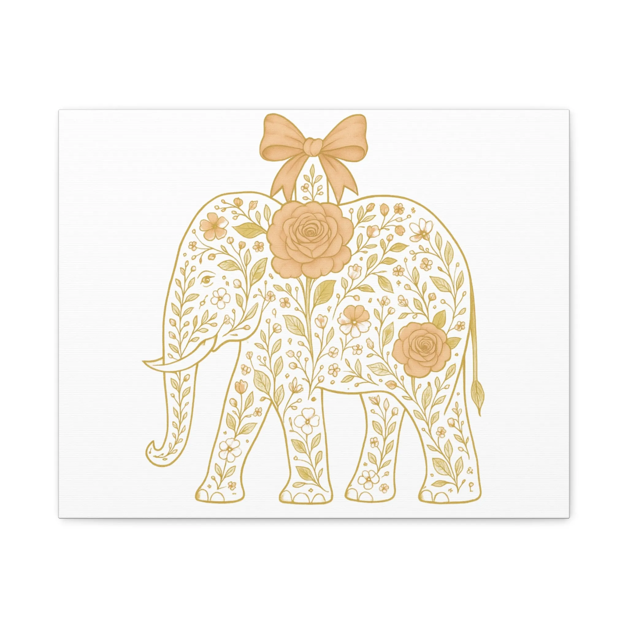 Coquette Elephant Bow Canvas Wall Art