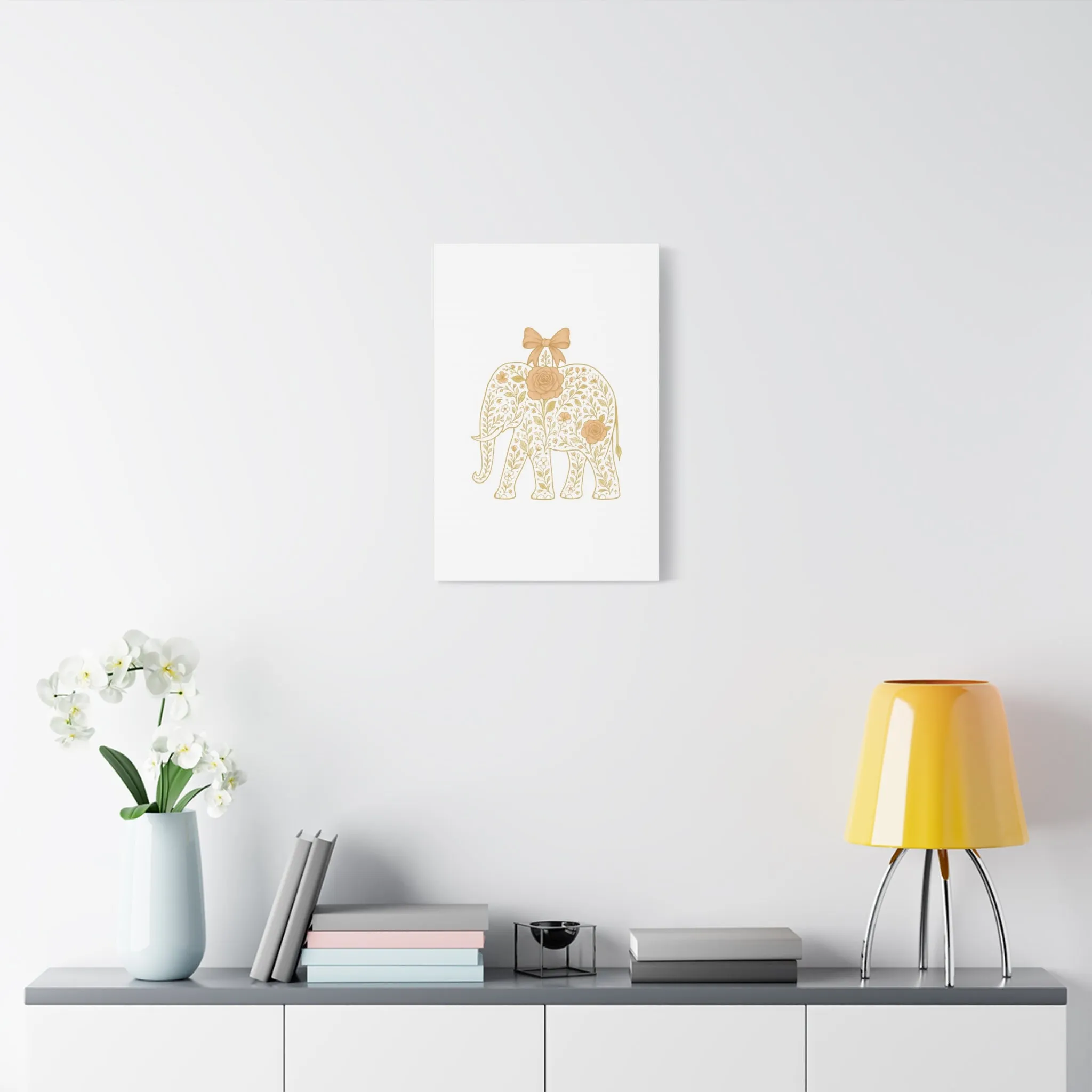 Coquette Elephant Bow Canvas Wall Art