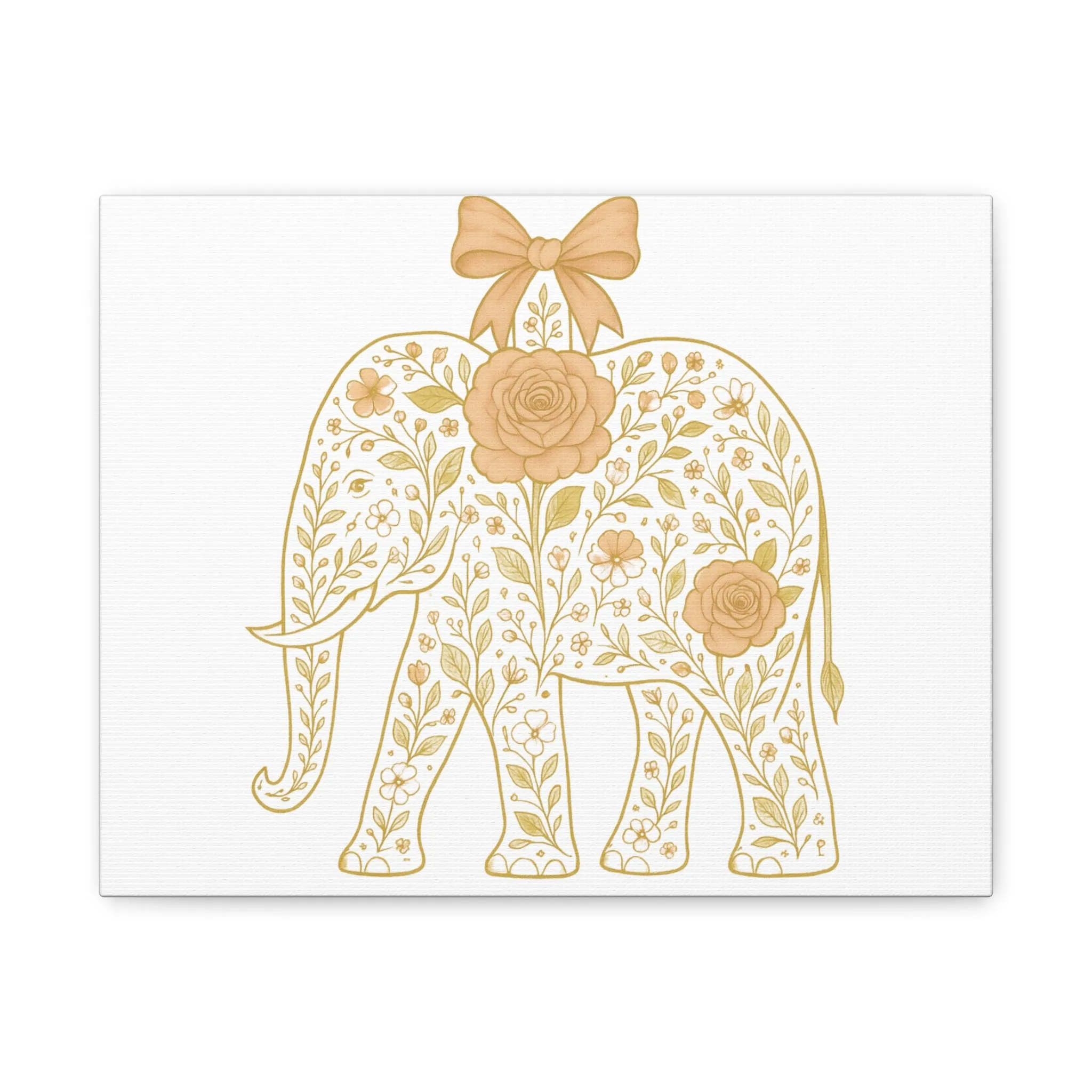 Coquette Elephant Bow Canvas Wall Art