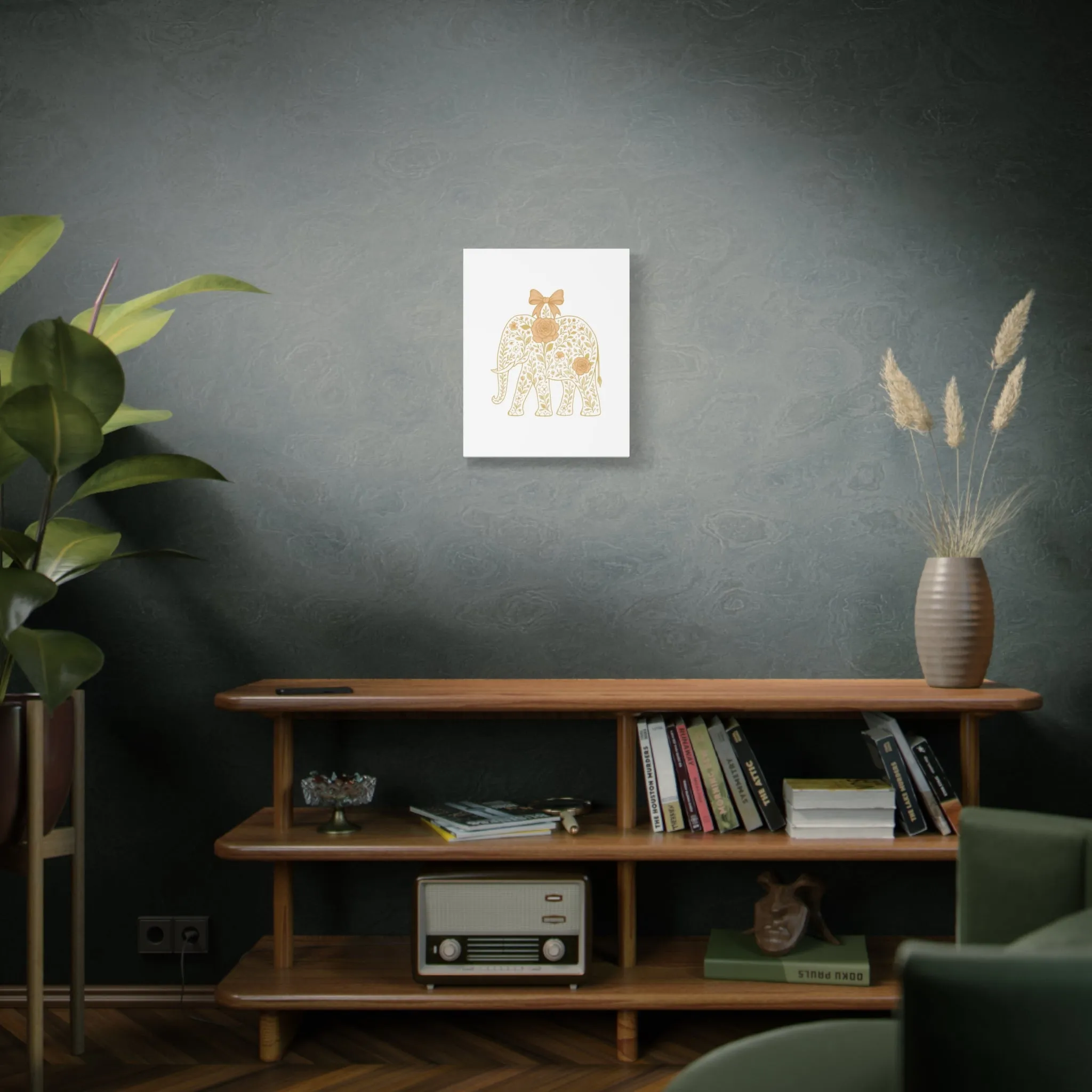 Coquette Elephant Bow Canvas Wall Art